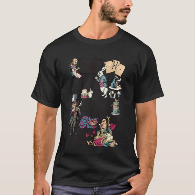 Alice in Wonderland Characters Lewis Carroll Illus T-Shirt (Front)