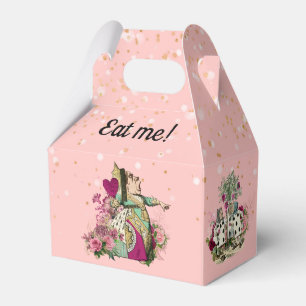 Alice in Wonderland Characters on Pink and Gold Favour Box