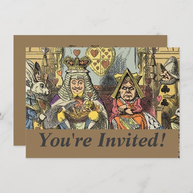 Alice in Wonderland Cheshire Cat Characters Invitation (Front/Back)