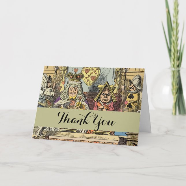 Alice in Wonderland Cheshire Cat Characters Thank You Card (Front)
