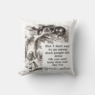 Alice In Wonderland Cheshire Cat Custom Colour Cushion