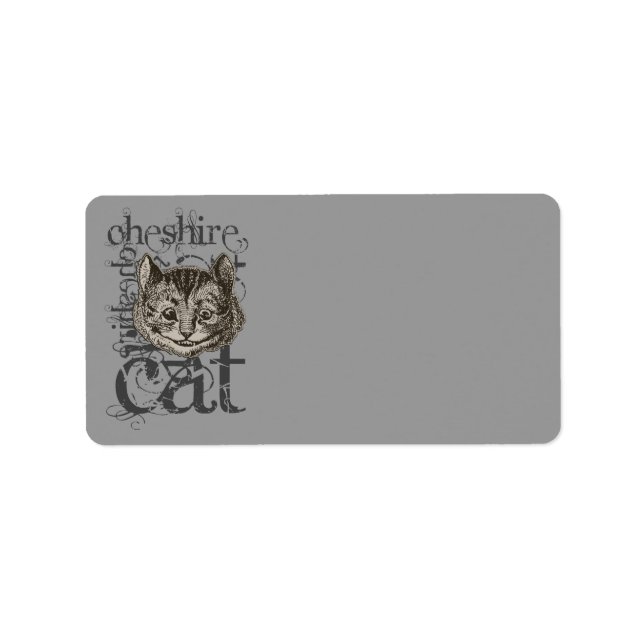 Alice In Wonderland Cheshire Cat Grunge Label (Front)