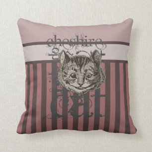 Alice In Wonderland Cheshire Cat Grunge (Pink) Cushion
