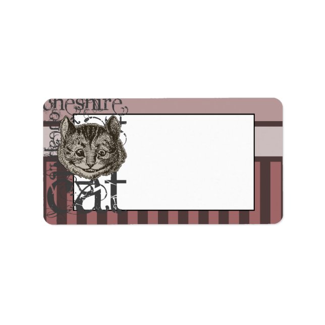 Alice In Wonderland Cheshire Cat Grunge (Pink) Label (Front)