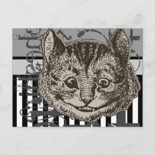Alice In Wonderland Cheshire Cat Grunge Postcard