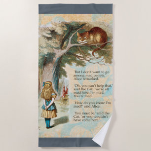 Alice in Wonderland Cheshire Cat Mad Beach Towel