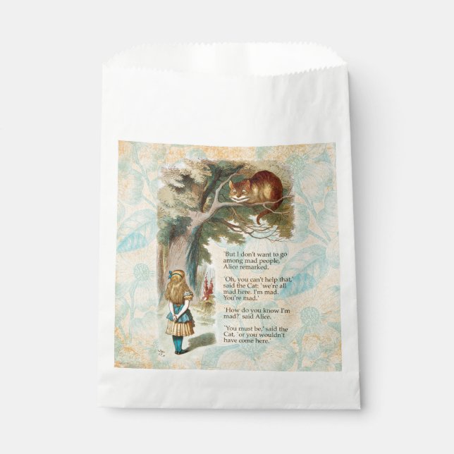 Alice in Wonderland Cheshire Cat Mad  Favour Bags (Front)