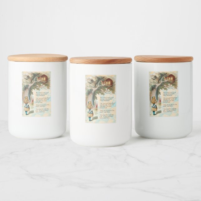 Alice in Wonderland Cheshire Cat Mad  Food Label (Bottles)