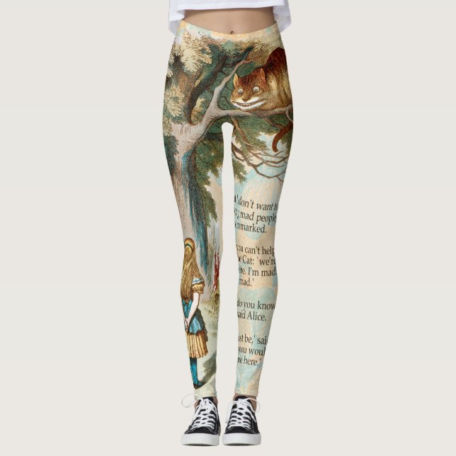 Alice in Wonderland Cheshire Cat Mad  Leggings (Front)