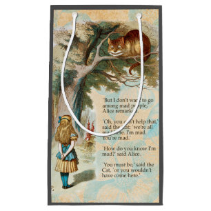 Alice in Wonderland Cheshire Cat Mad Small Gift Bag