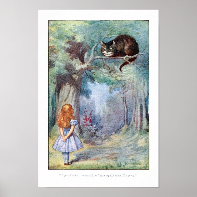 Alice in Wonderland Cheshire Cat Print Poster (Front)