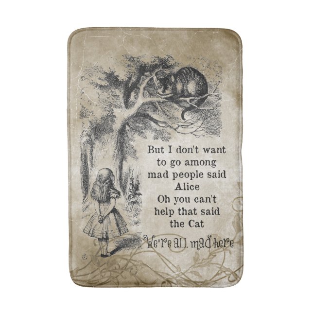 Alice in Wonderland; Cheshire Cat with Alice Bath Mat (Front Vertical)