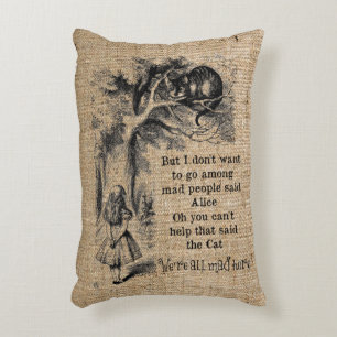 Alice in Wonderland; Cheshire Cat with Alice Decorative Cushion