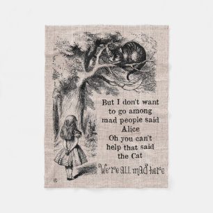 Alice in Wonderland; Cheshire Cat with Alice Fleece Blanket