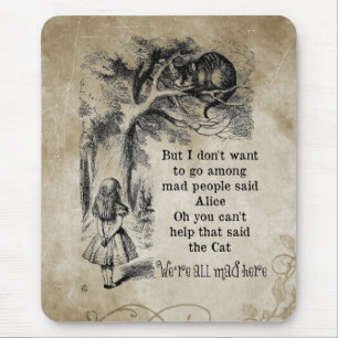 Alice in Wonderland; Cheshire Cat with Alice Mouse Mat