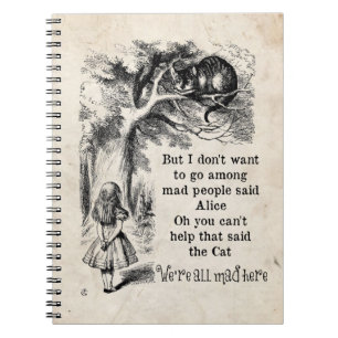 Alice in Wonderland; Cheshire Cat with Alice Notebook