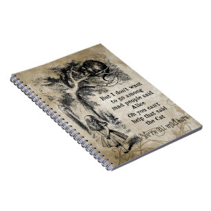 Alice in Wonderland; Cheshire Cat with Alice Notebook