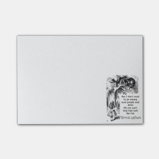 Alice in Wonderland; Cheshire Cat with Alice Post-it Notes