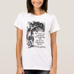 Alice in Wonderland; Cheshire Cat with Alice T-Shirt<br><div class="desc">Vintage illustration fairy tales and nursery rhymes image of Alice with the Cheshire Cat by John Tenniel in Lewis Carroll's Alice's Adventures in Wonderland,  1865,  a text-designed dialogue included. "We are all mad here":) See styles and colours!</div>