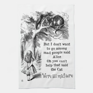 Alice in Wonderland; Cheshire Cat with Alice Tea Towel