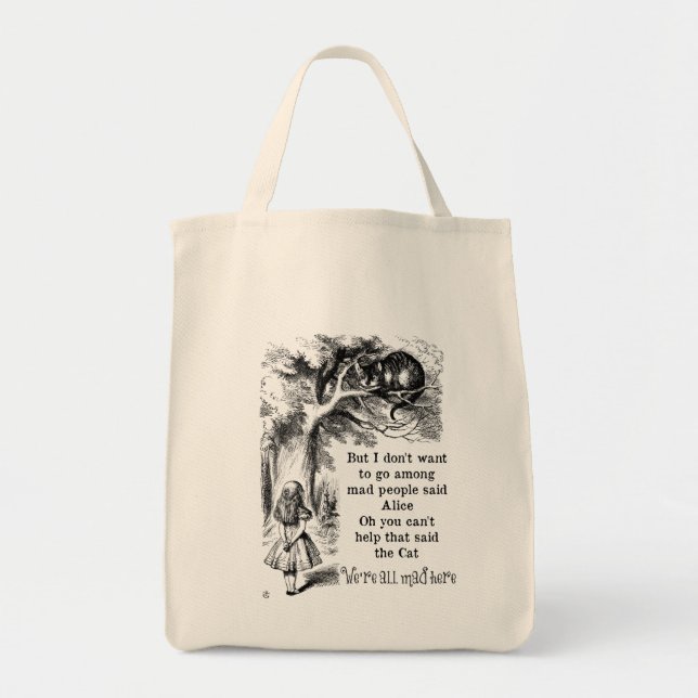Alice in Wonderland; Cheshire Cat with Alice Tote Bag (Front)