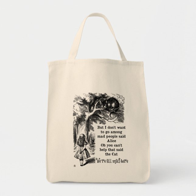 Alice in Wonderland; Cheshire Cat with Alice Tote Bag (Front)