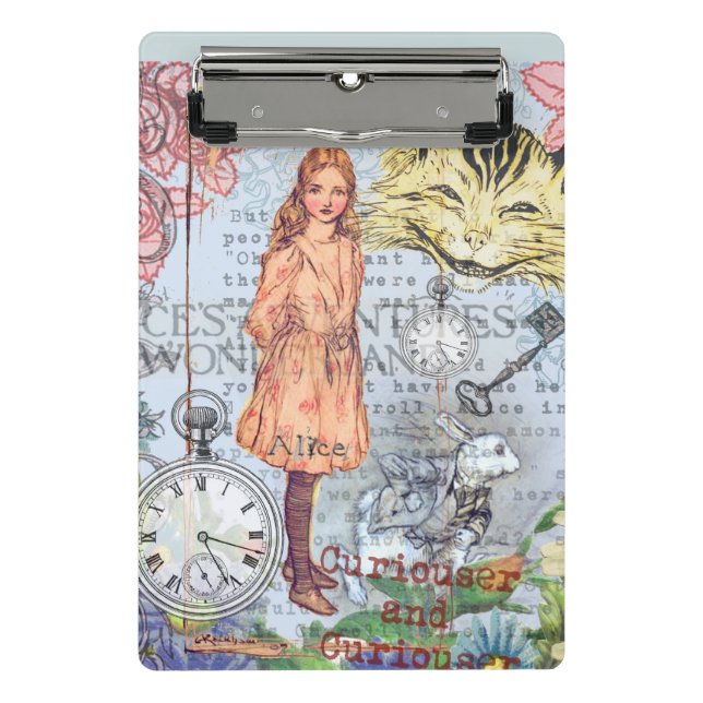 Alice in Wonderland Classic Cheshire Rabbit Alice Mini Clipboard (Front)