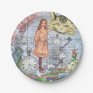 Alice in Wonderland Classic Cheshire Rabbit Alice Paper Plate