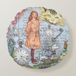 Alice in Wonderland Classic Cheshire Rabbit Alice Round Cushion