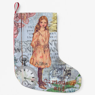 Alice in Wonderland Classic Cheshire Rabbit Alice Small Christmas Stocking