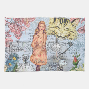Alice in Wonderland Classic Cheshire Rabbit Alice Tea Towel