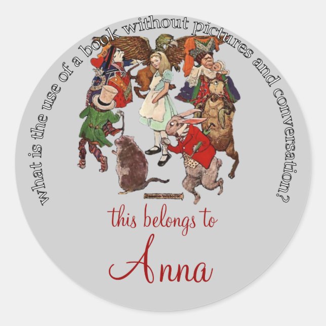 Alice in Wonderland Classic Round Sticker (Front)