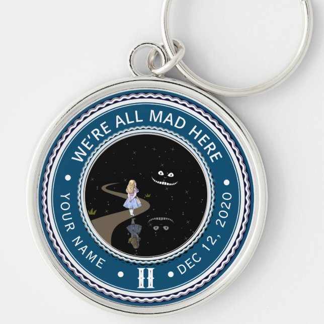 Alice in Wonderland Clean and Sober Key Ring (Front)