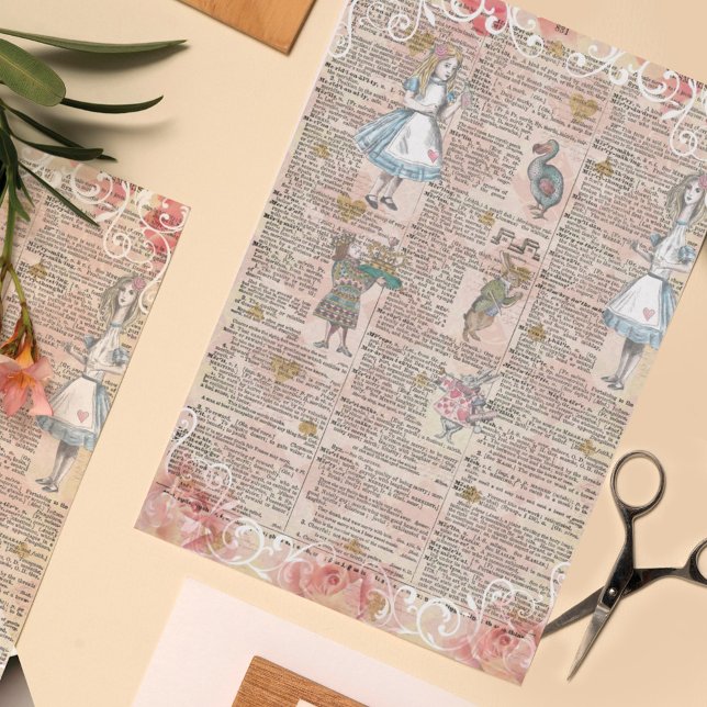 Alice In Wonderland Collage Decoupage Tissue Paper (Creator Uploaded)