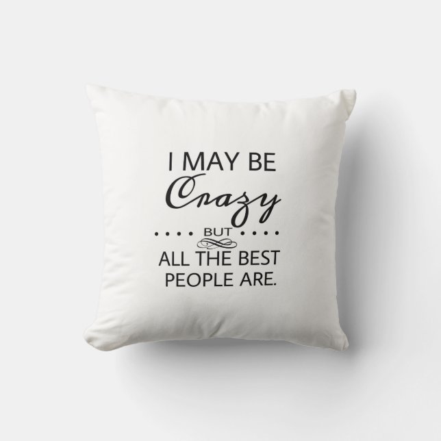 Alice in Wonderland Crazy Quote Cushion (Front)