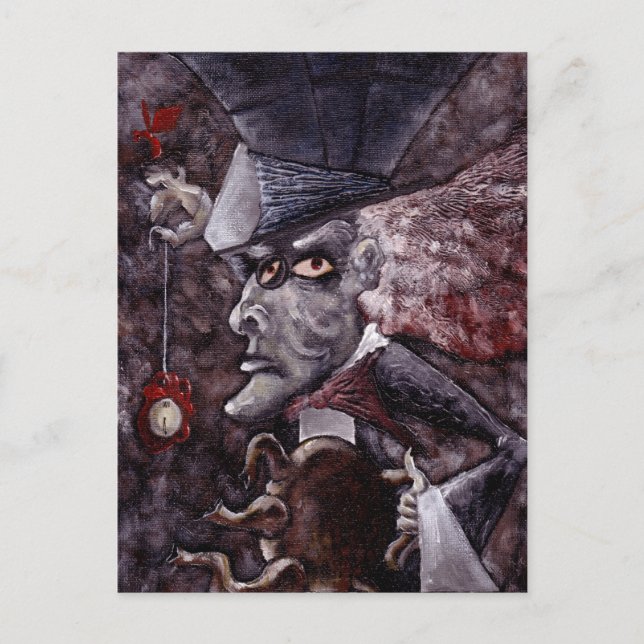 Alice in Wonderland Cubist MAD HATTER Postcard (Front)