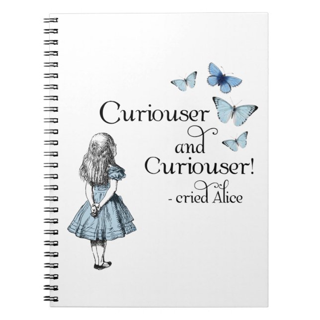Alice in Wonderland Curiouser Butterfly Notebook (Front)