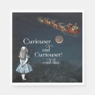 Alice in Wonderland Curiouser Christmas Napkins
