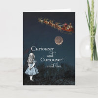 Alice in Wonderland Curiouser Santa Christmas Card