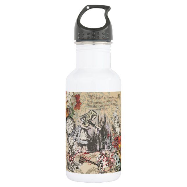 Alice in Wonderland Curtain Classic Art 532 Ml Water Bottle (Front)