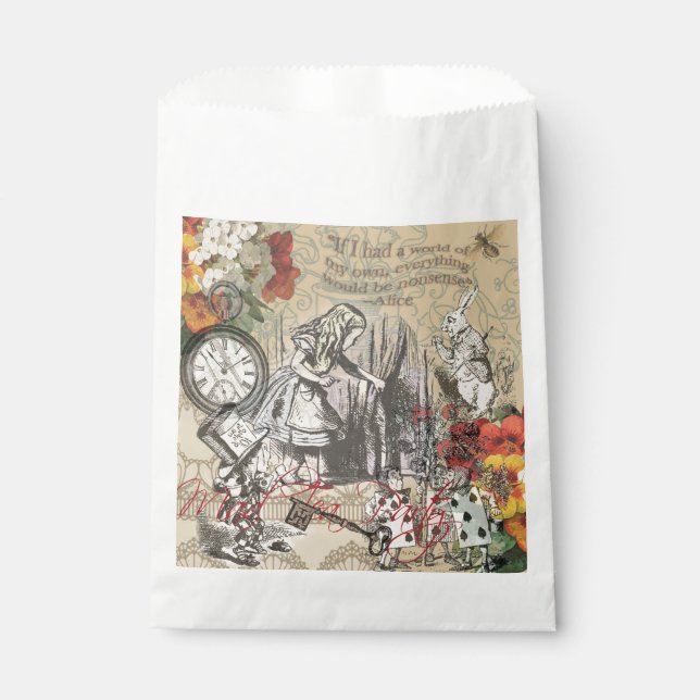 Alice in Wonderland Curtain Classic Art Favour Bags (Front)