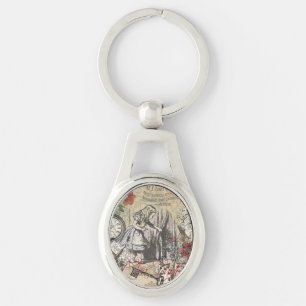 Alice in Wonderland Curtain Classic Art Key Ring