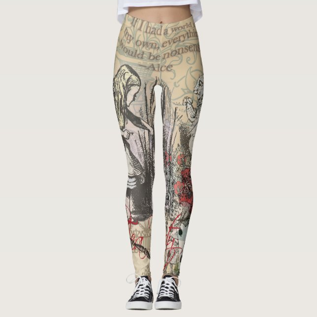 Alice in Wonderland Curtain Classic Art Leggings (Front)