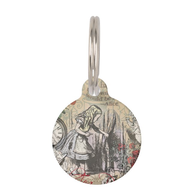 Alice in Wonderland Curtain Classic Art Pet Tag (Front)