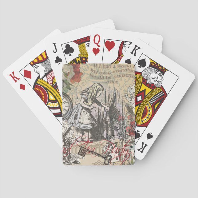 Alice in Wonderland Curtain Classic Art Playing Cards (Back)