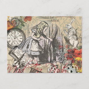 Alice in Wonderland Curtain Classic Art Postcard