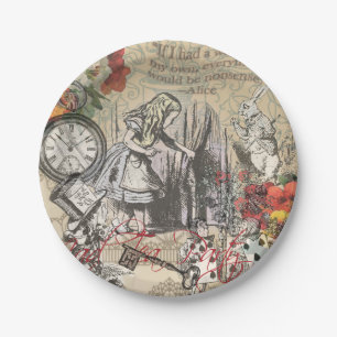 Alice in Wonderland Curtain Nonsense Paper Plate
