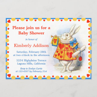 Alice in Wonderland Custom Baby Shower Invites