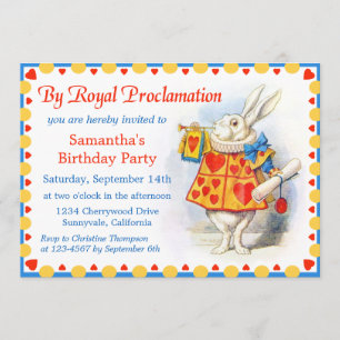 Alice in Wonderland Custom Birthday Party Invites