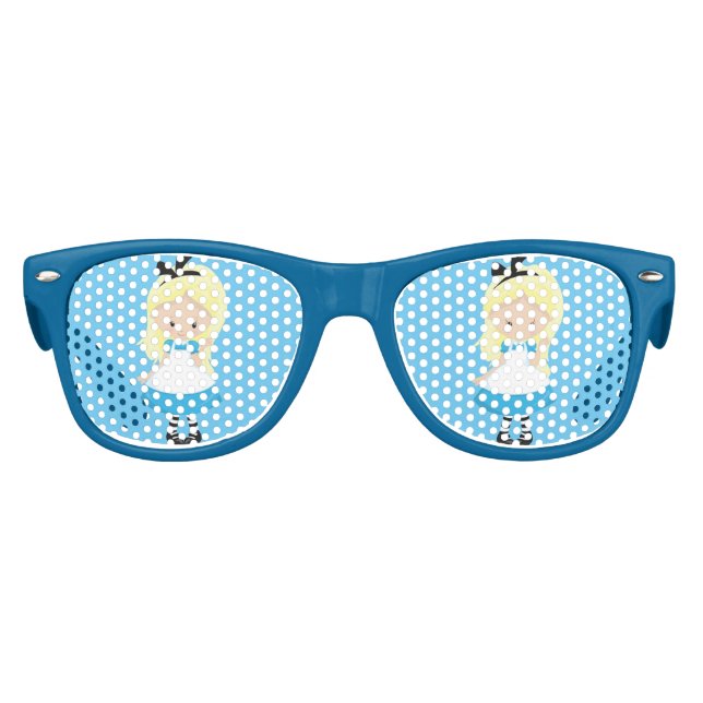 Alice in Wonderland Cute Blue Kids Sunglasses (Front)